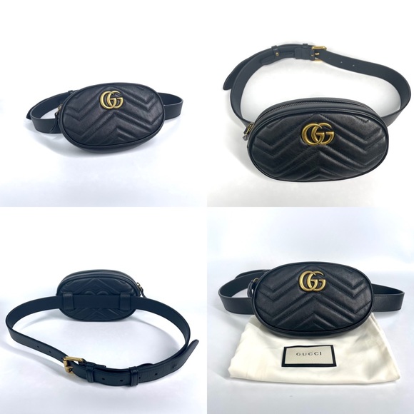 🔴SOLD🔴GUCCI Calfskin Matelasse GG Marmont Belt Bag - Picture 8 of 17